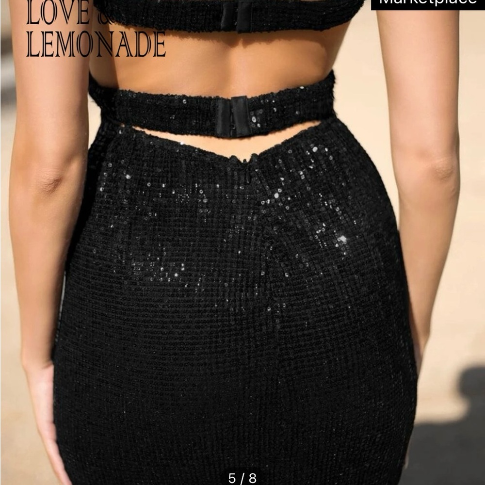 Mermaid Hem Backless Sequin Tube Dress